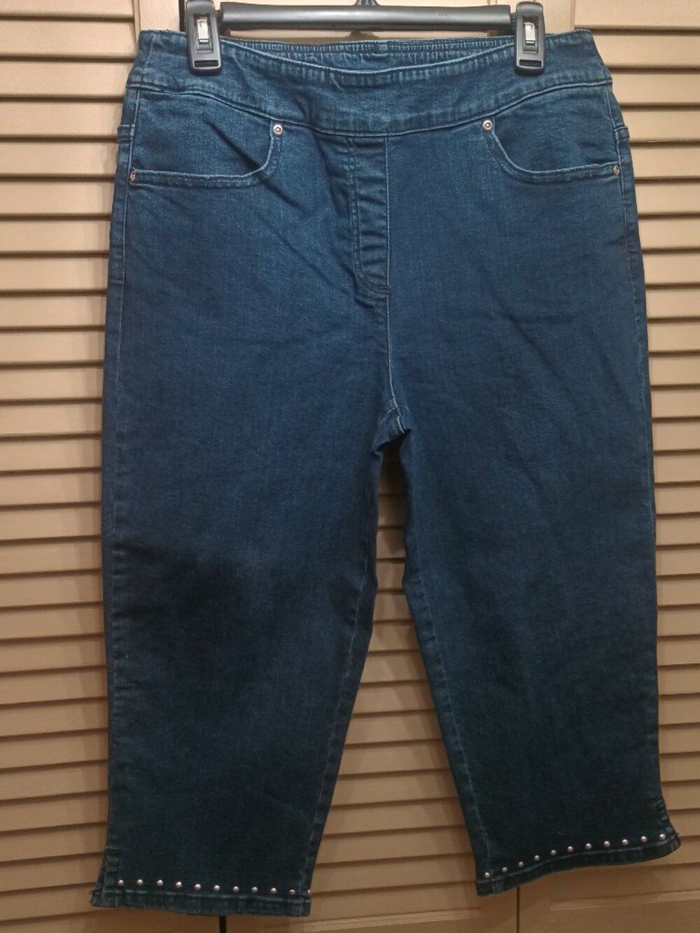 Allison Daley Denim Capri Jeans Women's 10 Stretch Studded Hem